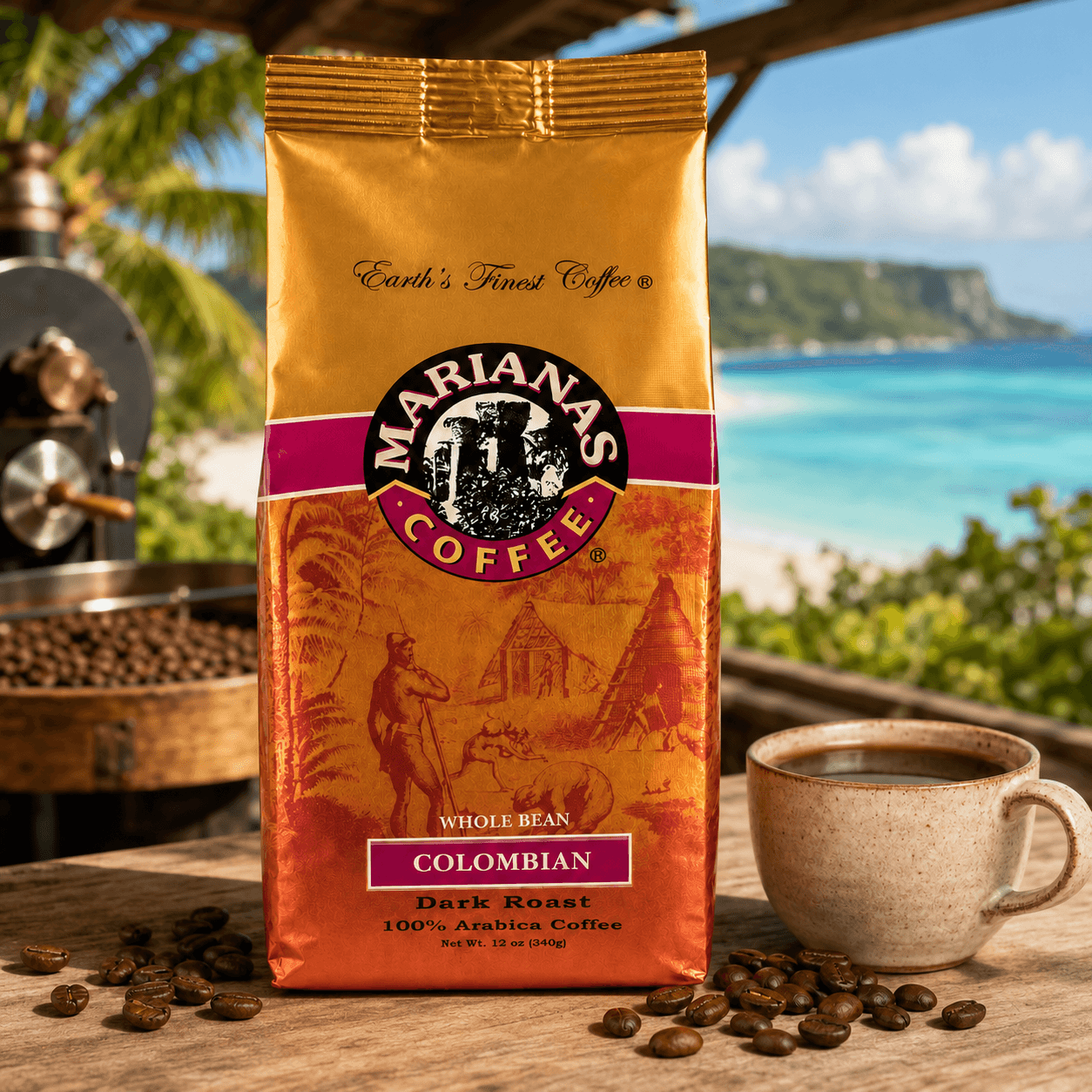 Marianas Coffee Colombian Roast bag